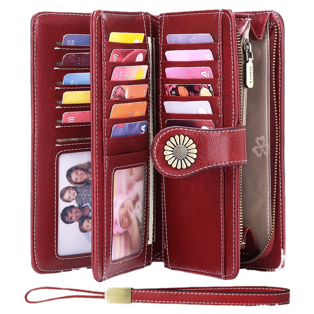 RFID wallet European and American wallet women's long zipper leather women's wallet wallet large capacity clutch