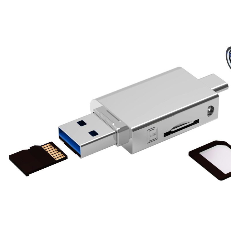 Новый кардридер «Два в одном» NM + Micro SD USB3.0 Высокоскоростная передача поддерживает связь мобильного телефона/компьютера