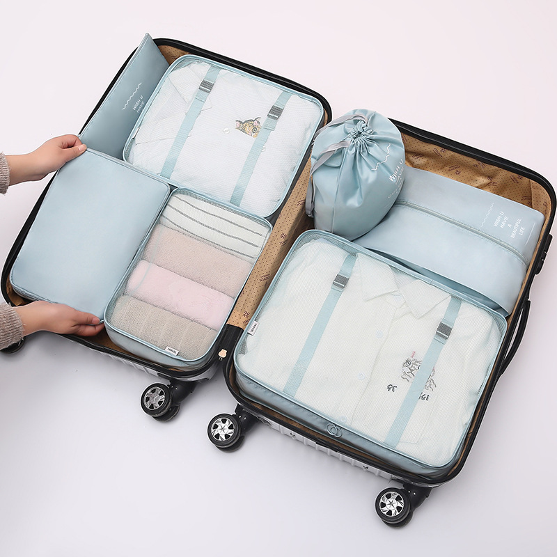 Travel seven-piece storage bag travel thickened luggage clothing sorting storage bag factory wholesale