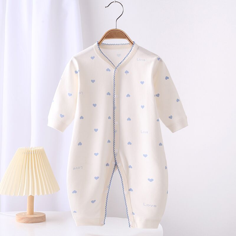 Spring pure cotton boneless baby conjoined Khai newborn baby boys and girls 0-1 year old baby Khai climbing suit