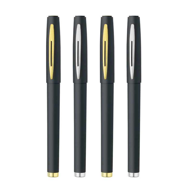 Gel pen printing logo advertising pen lettering black spray glue metal pen clip sign pen exhibition promotional gift pen