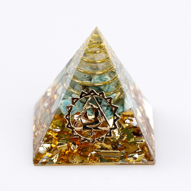 Natural Crystal Gravel Pyramid Glue Drop Decoration Office Desk Desktop Decoration Crystal Tower Decoration Gift