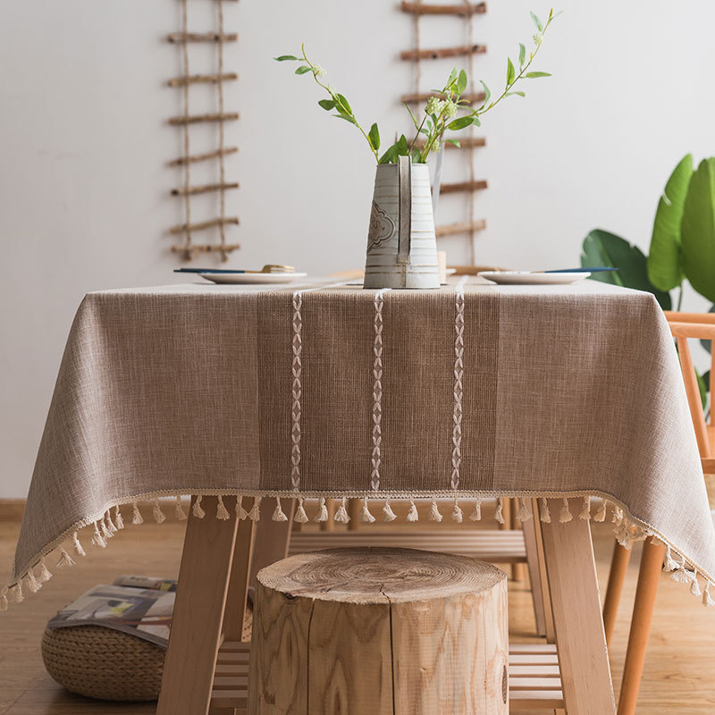 Tablecloth wholesale Nordic cotton linen ins table cloth tablecloth knitted jacquard table cloth coffee table Internet celebrity photography table mat