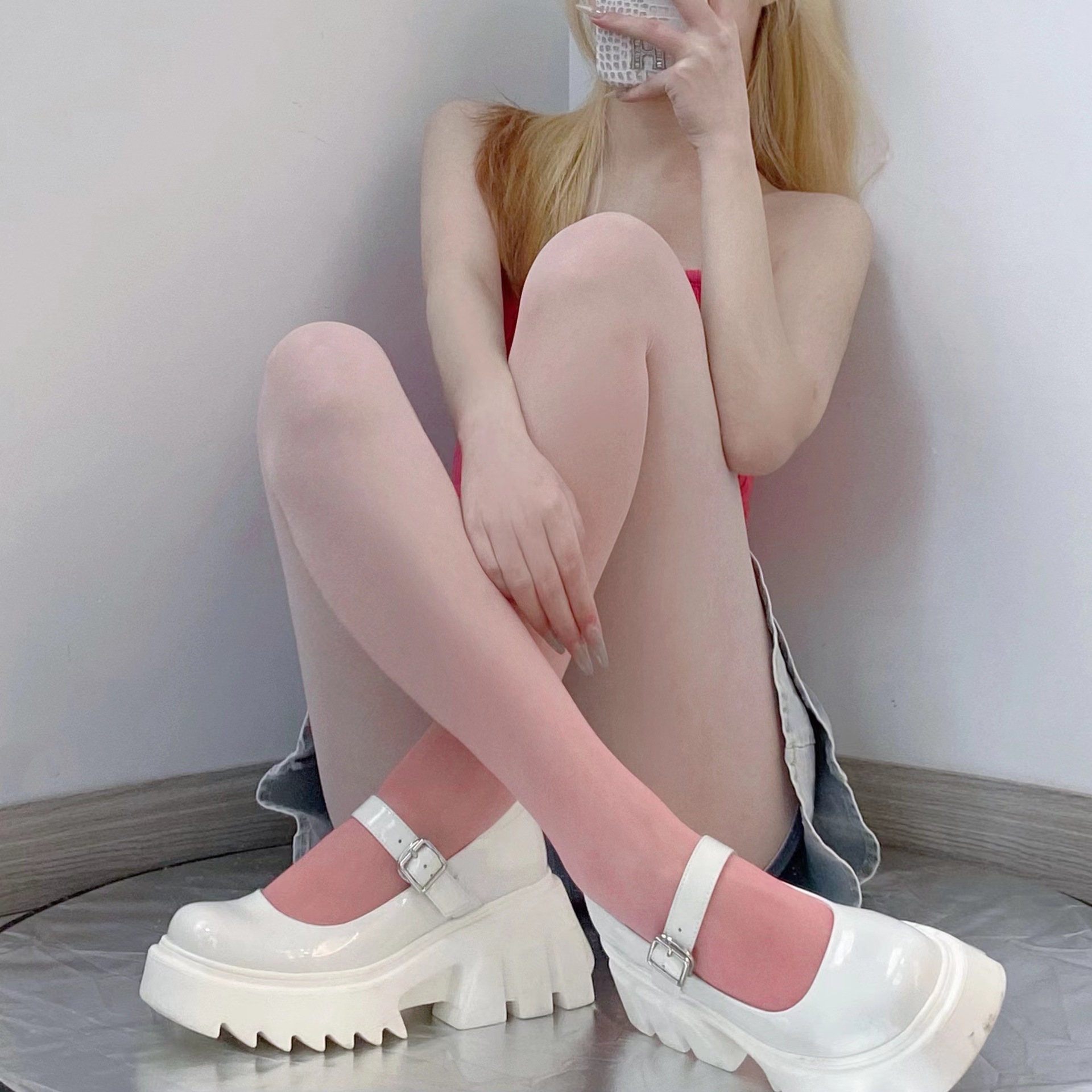 Spring and summer dream color milk sweet hot girl niche dark y2k Lolita color ultra-thin arbitrary cut gradient stockings