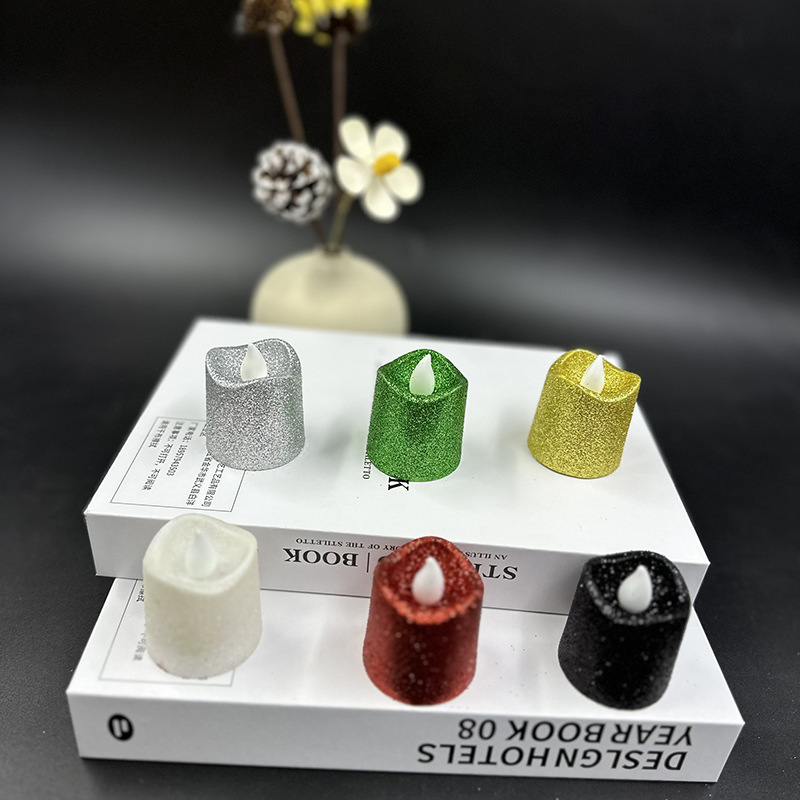 Electronic candle powder cross-border LED small wave shape tea wax simulation birthday party proposal props candle