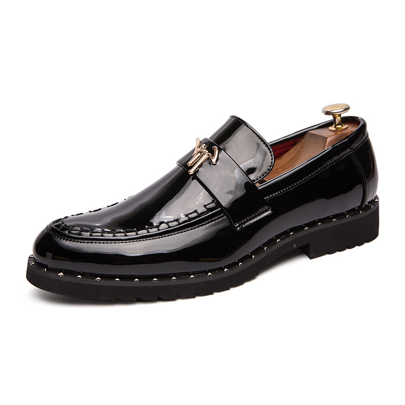 Chaussures pour hommes, chaussures décontractées britanniques, cuir verni, pointues, chaussures en cuir à la mode, chaussures paresseuses à enfiler, chaussures Bean_voghion.com