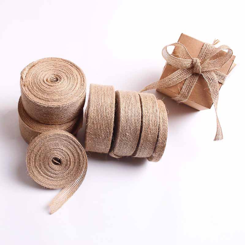 Jute webbing linen fish silk hemp rope woven webbing DIY handmade hemp rope hemp 10 meters a roll