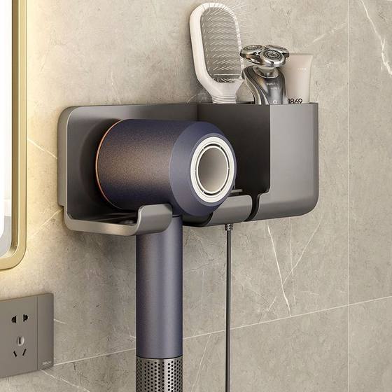 Hair dryer storage rack punch-free hair dryer bracket bathroom multi-function rack bathroom hair dryer storage rack
