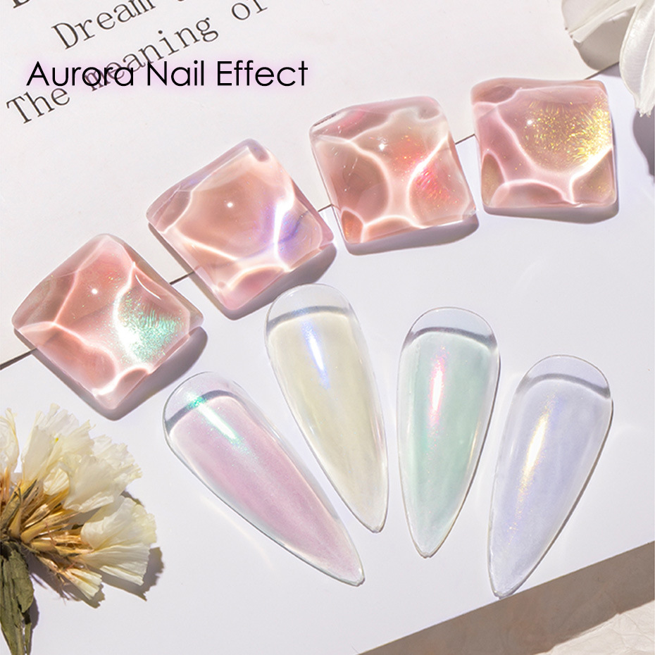 Cross-border new nail glitter 6 grid Aurora powder nail magic color shell powder magic mirror powder nail jewelry nail