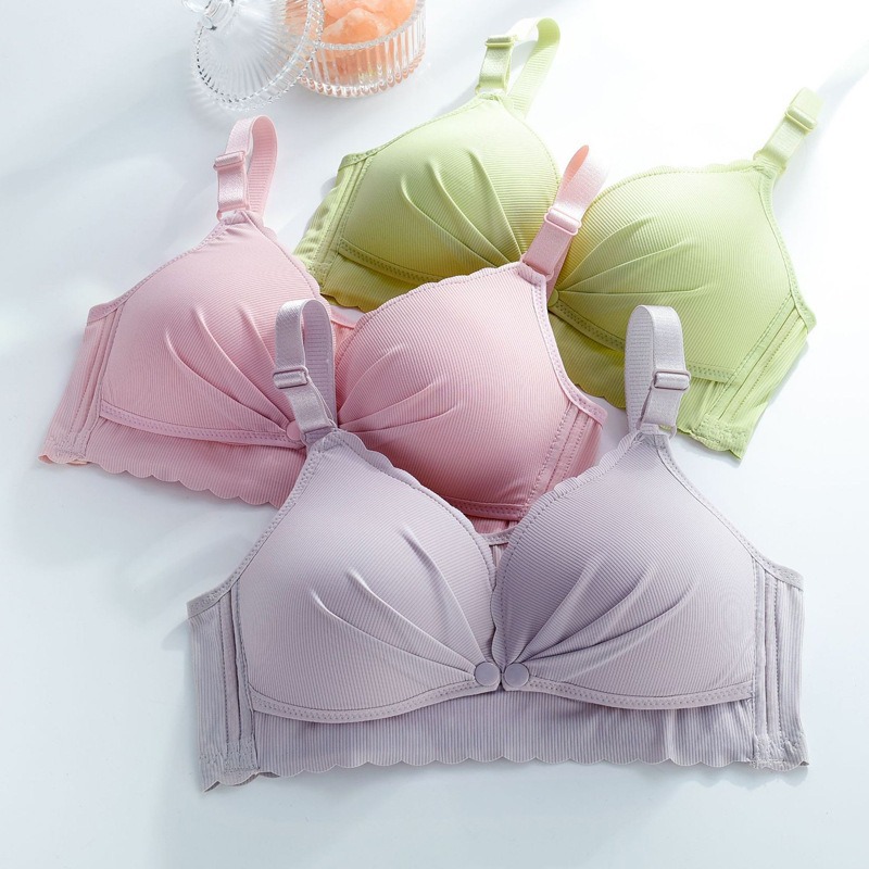 Breastfeeding Underwear Thin Non-rimless Comfortable Gathering Anti-running Soft Breathable Cotton Tube Top Buckle for Pregnant Women