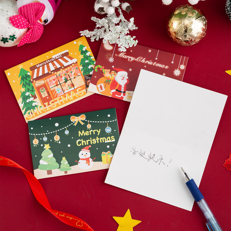 New Christmas greeting card Christmas cute cartoon blessing small card gift message card