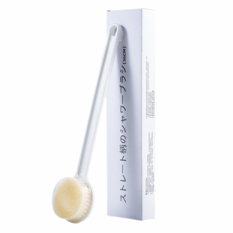 New Household Long Handle Bath Brush No Printing Bath Brush Soft Wool Bath Towel Bath Scrubbing Artifact Scrubbing Back Brush Bath Brush Wholesale
