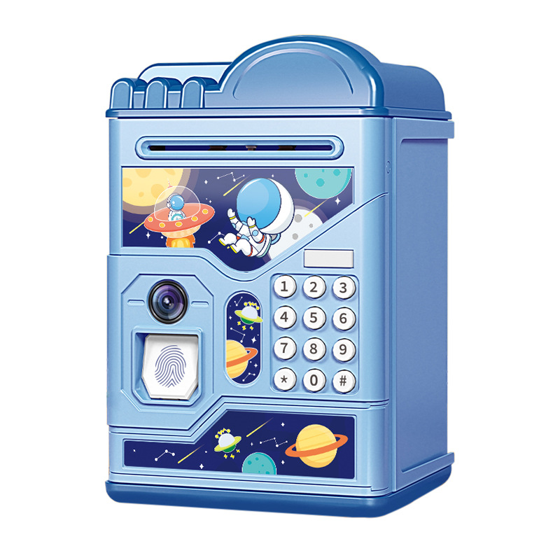 2023 new piggy bank cartoon piggy bank boy automatic roll money password AMT machine children gift toy