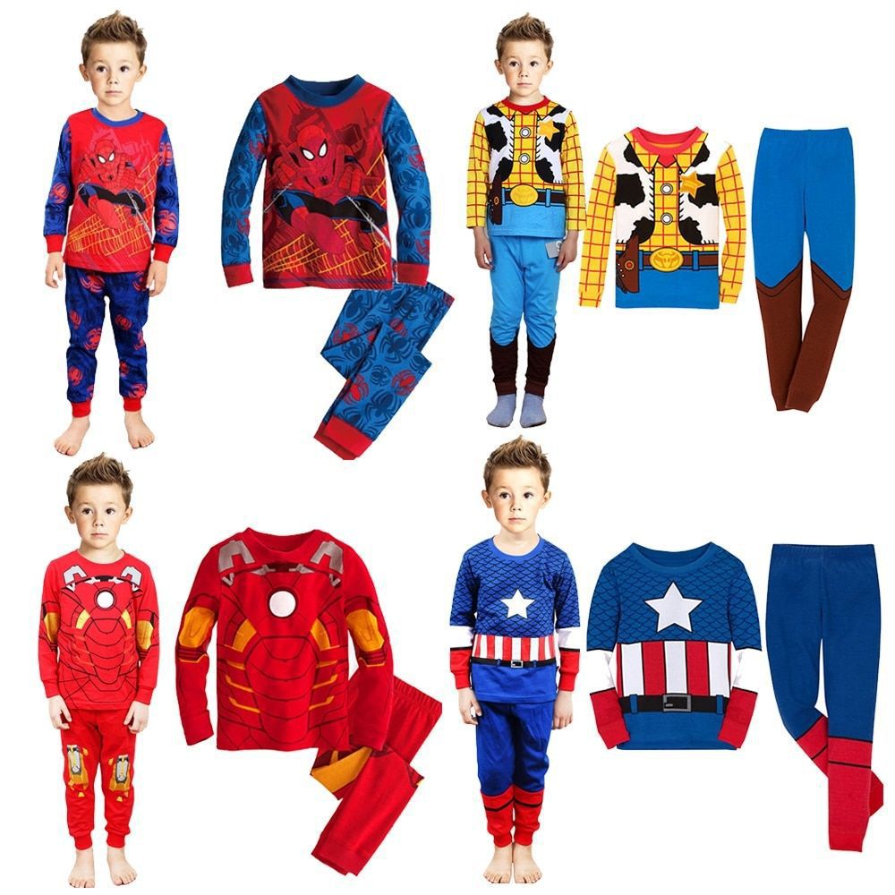 Europe and the United States cross-border children's clothing hero Alliance long sleeve trousers Spring and Autumn Home clothing set Animation two-piece wholesale
