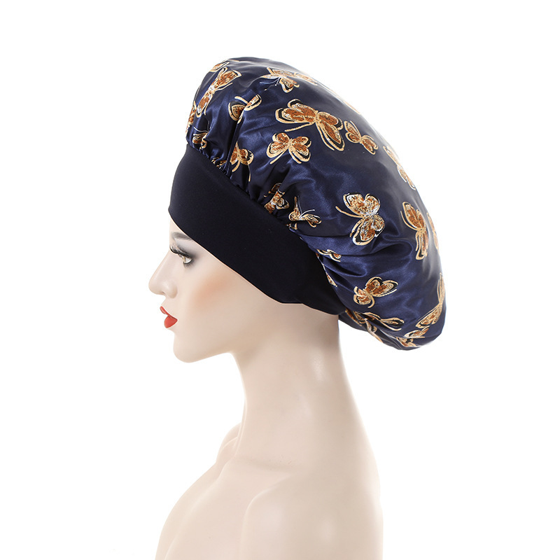 蝶型アマゾンの人気色丁牛乳糸の広い縁の高弾力睡眠帽36直径bonnet cap|undefined