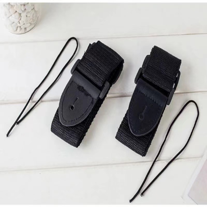 Factory Direct sale folk guitar strap universal strap wooden guitar shoulder strap plain black