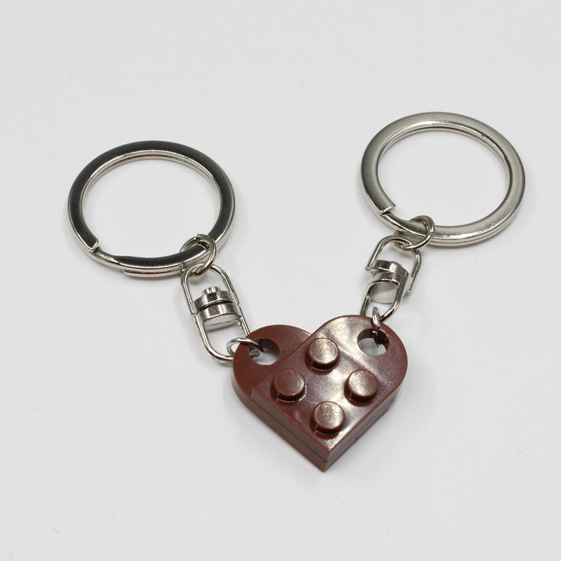 Lego puzzle keychain splicable split blocks lovers love keychain_voghion.com
