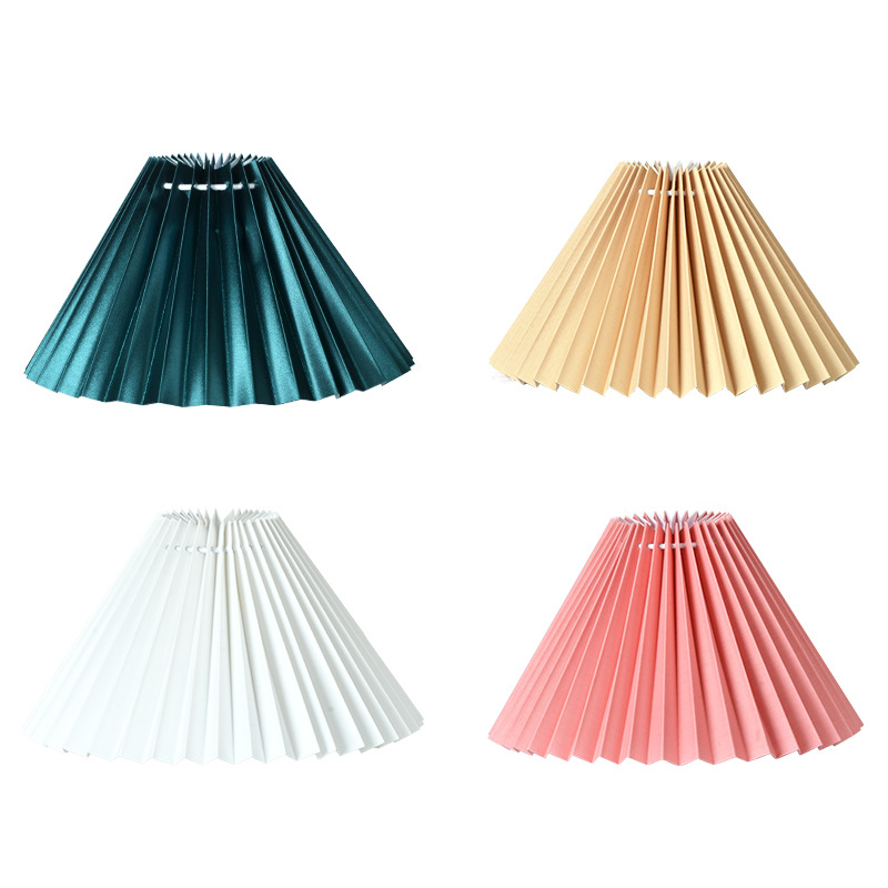 Table lamp lampshade creative pleated KD bedside fabric woven lampshade bedroom floor lamp shell PVC lampshade factory