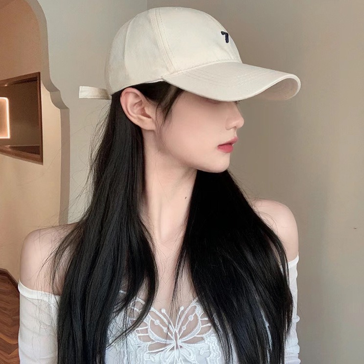 Digital 7 Embroidered Hat Women's 2024 New Baseball Summer Korean Style New All-match Street Face Small Cap