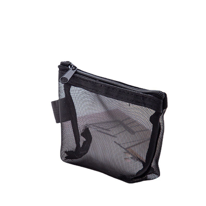 [Excellent and livable] Simple nylon three-dimensional triangle mesh coin purse large capacity key case card holder storage bag