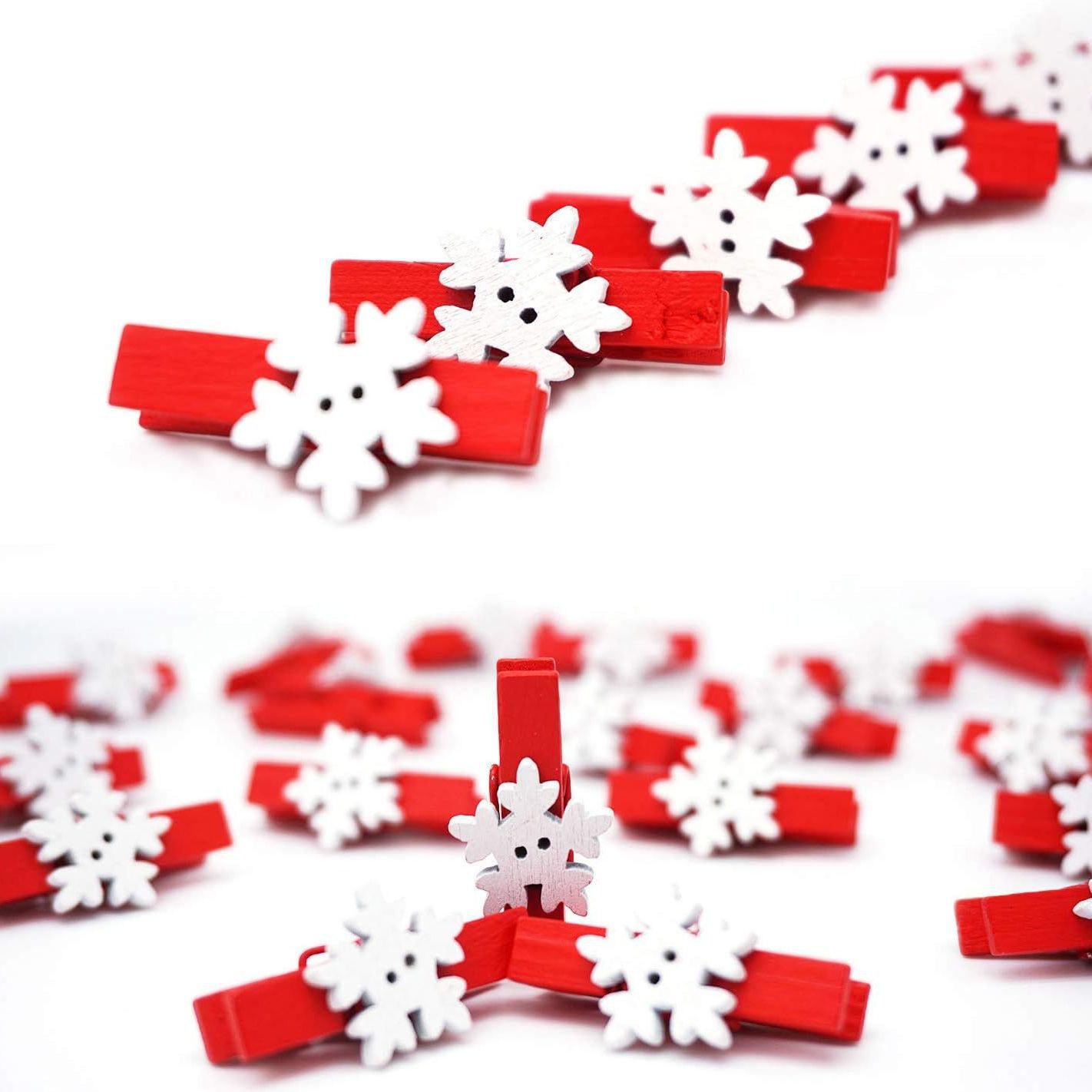 3.5cm Christmas Series Wooden Clip Wholesale Christmas Decorative Wooden Clip Christmas Tree Gloves Fawn Snowflake