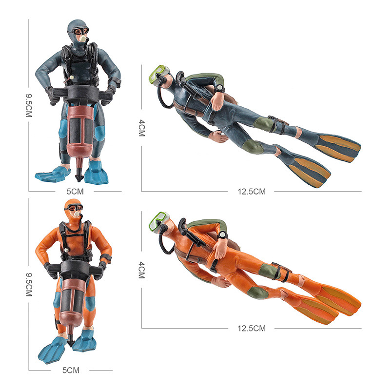 Factory direct supply simulation mini diver model seabed exploration survey frogman scene doll ornaments toys