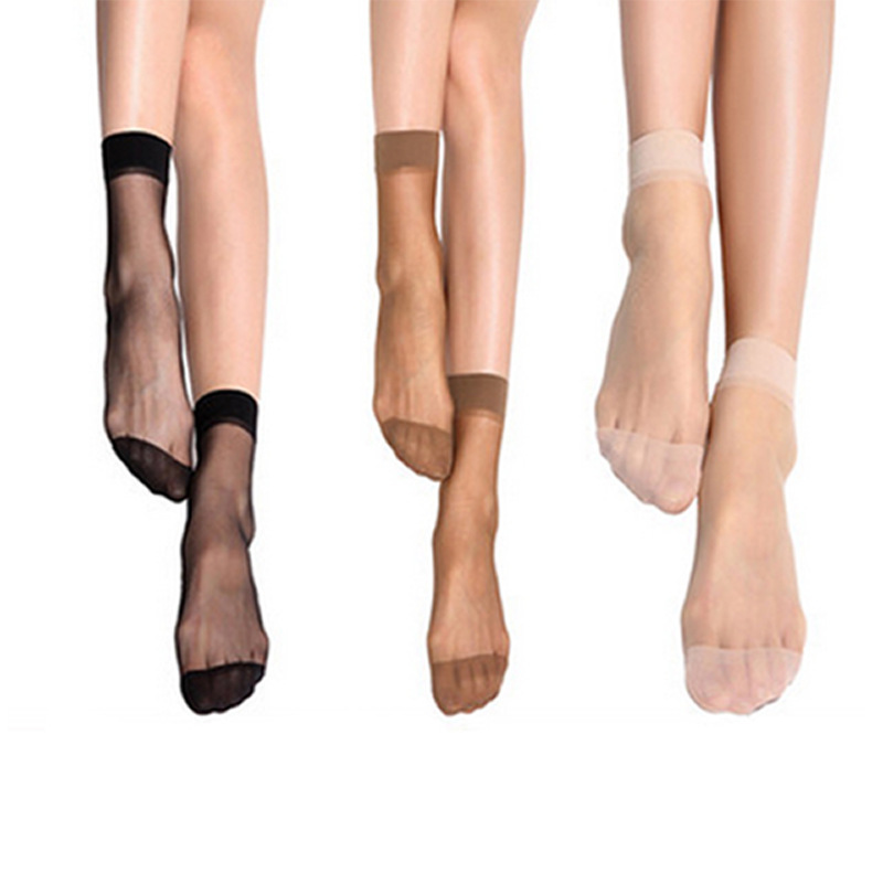 Silk stockings women's short thin spring and summer socks women's short socks black flesh color short tube Crystal socks women's transparent foreign trade
