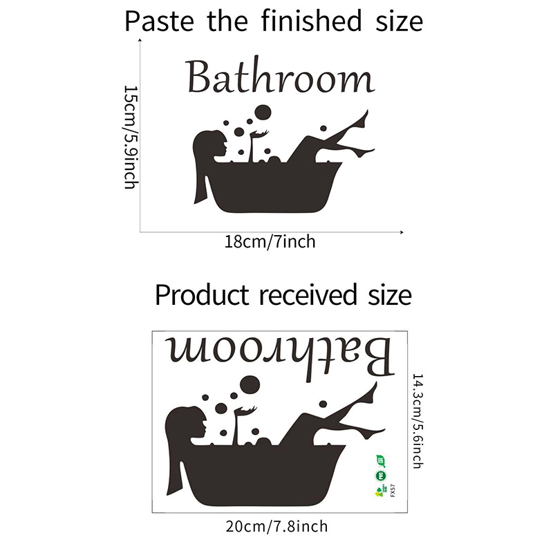 外贸经典浴室标识卫生间家居门贴装饰墙贴贴纸自粘批发跨境FX57