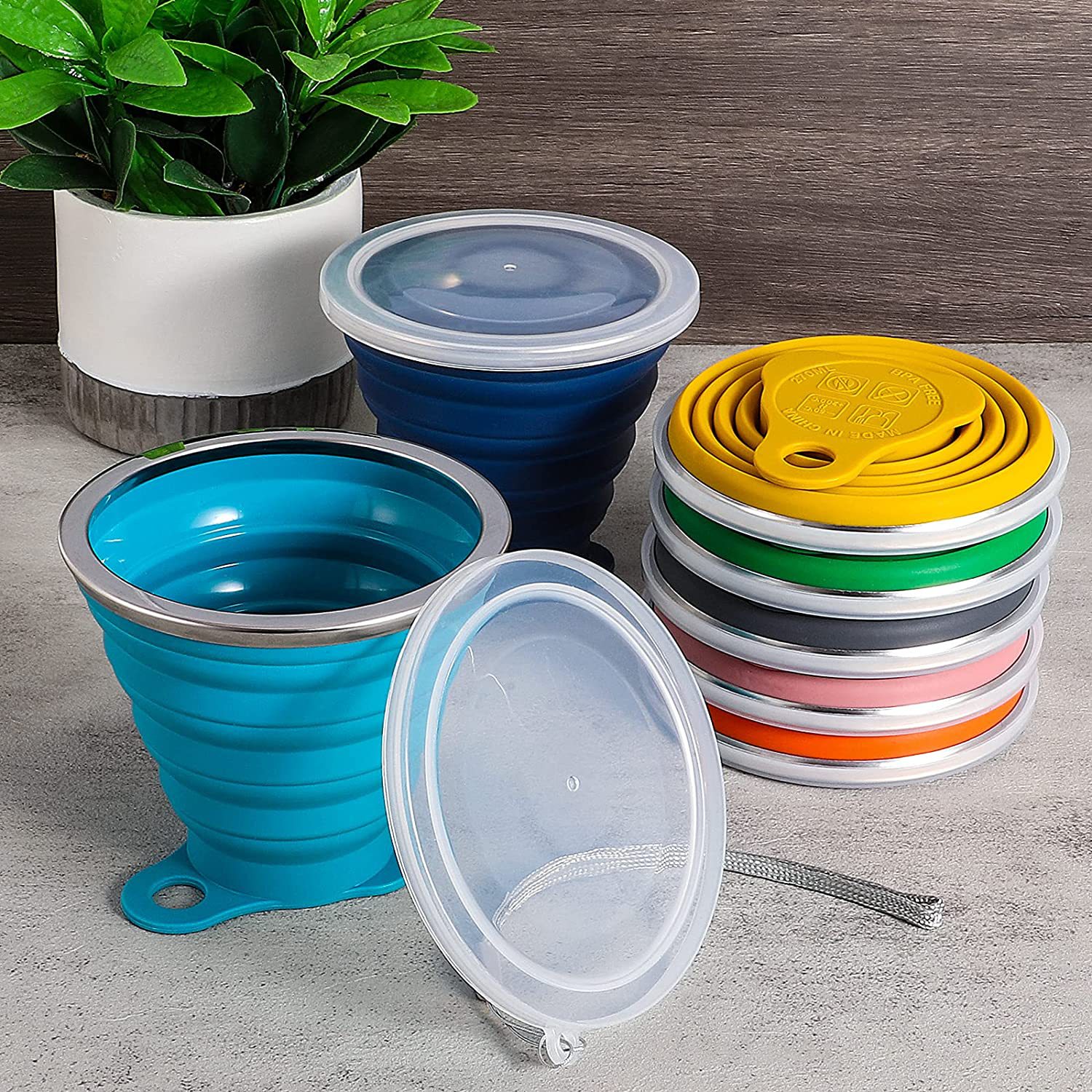 Amazon Горячие Продажи силиконовая складная чашка для воды портативная наружная Выдвижная чашка для воды кофейная силиконовая чашка для полоскания рта