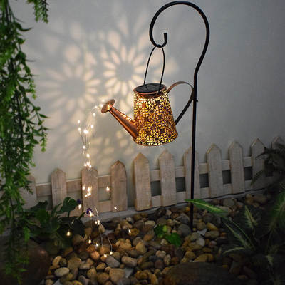 Solar Kettle Lamp Outdoor Camping Courtyard Atmosphere Lamp Villa Garden Landscape Lamp Hollow Light and Shadow Waterproof Hanging Lamp