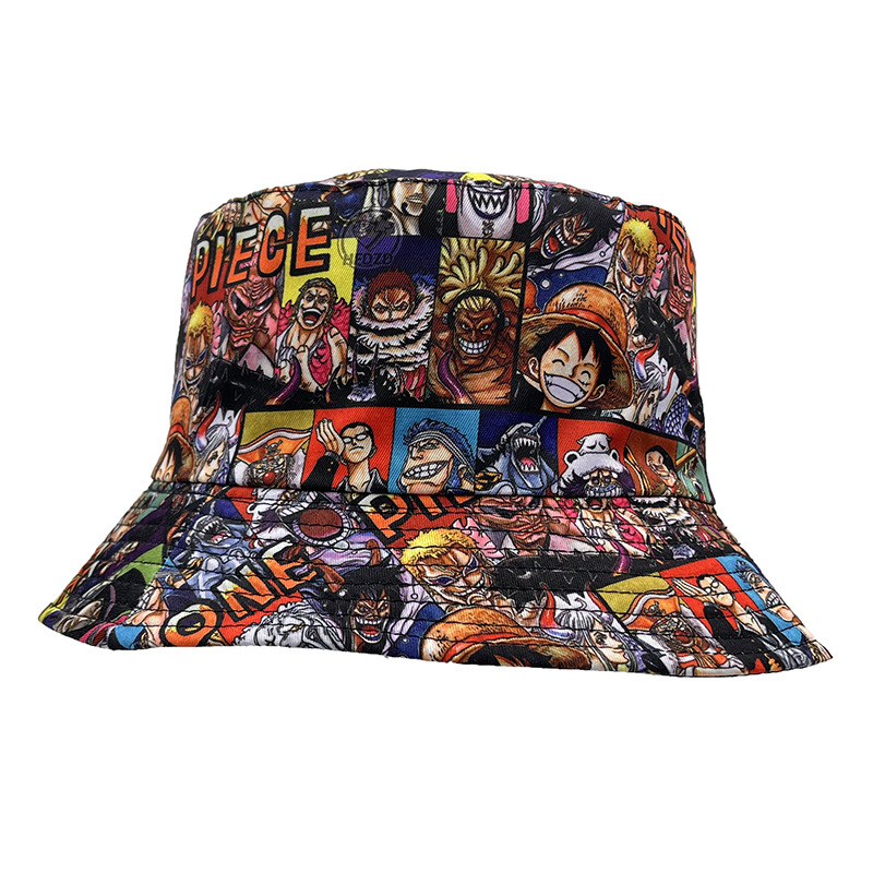 Hat One Piece Cartoon Game Peripheral Print Fisherman Hat Adult Sunscreen Basin Hat