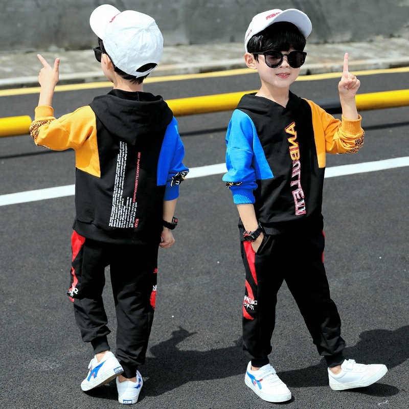 Children's Clothing Boys Autumn Suit 2023 New Autumn Korean Style Fashionable Handsome Loose Casual Boys Sweater Two-Piece Set