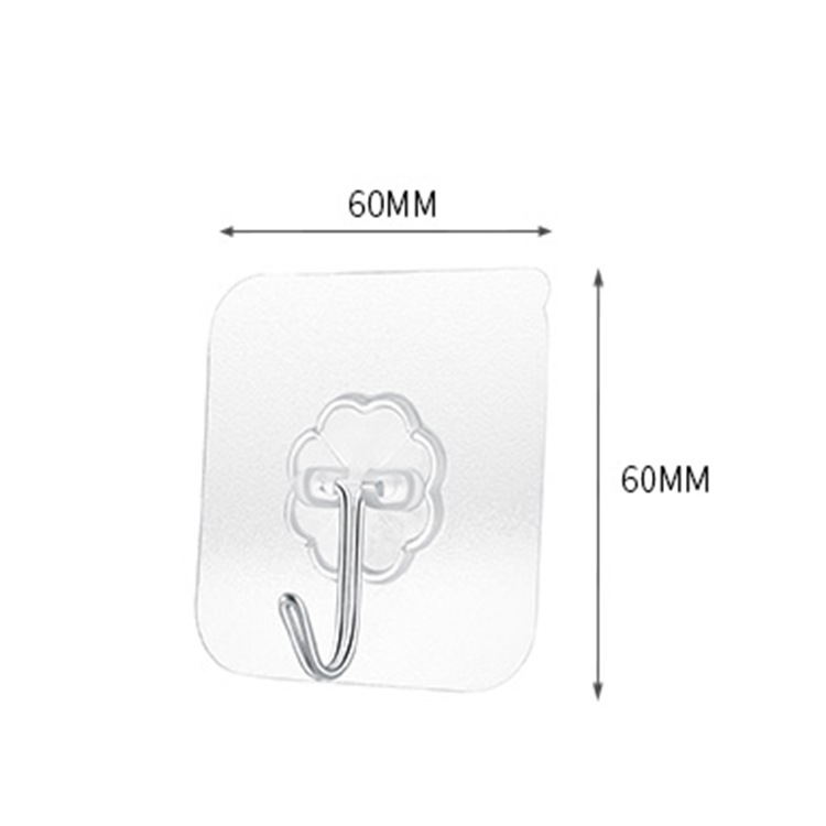 Hook strong adhesive wall hanging transparent seamless load-bearing bathroom kitchen hook paste punch-free sticky hook