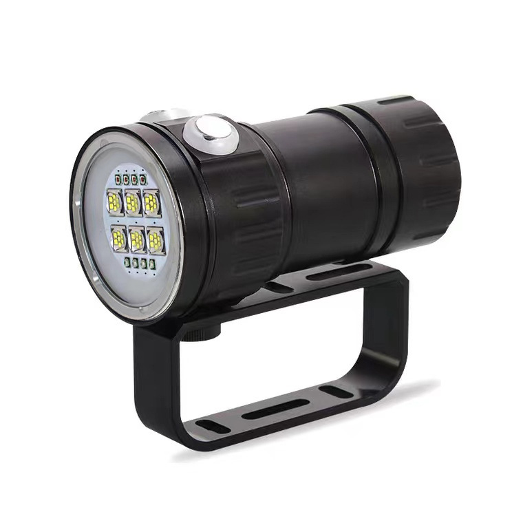 C high-power photography diving fill light flashlight aluminum alloy flashlight bracket charging portable purple red light