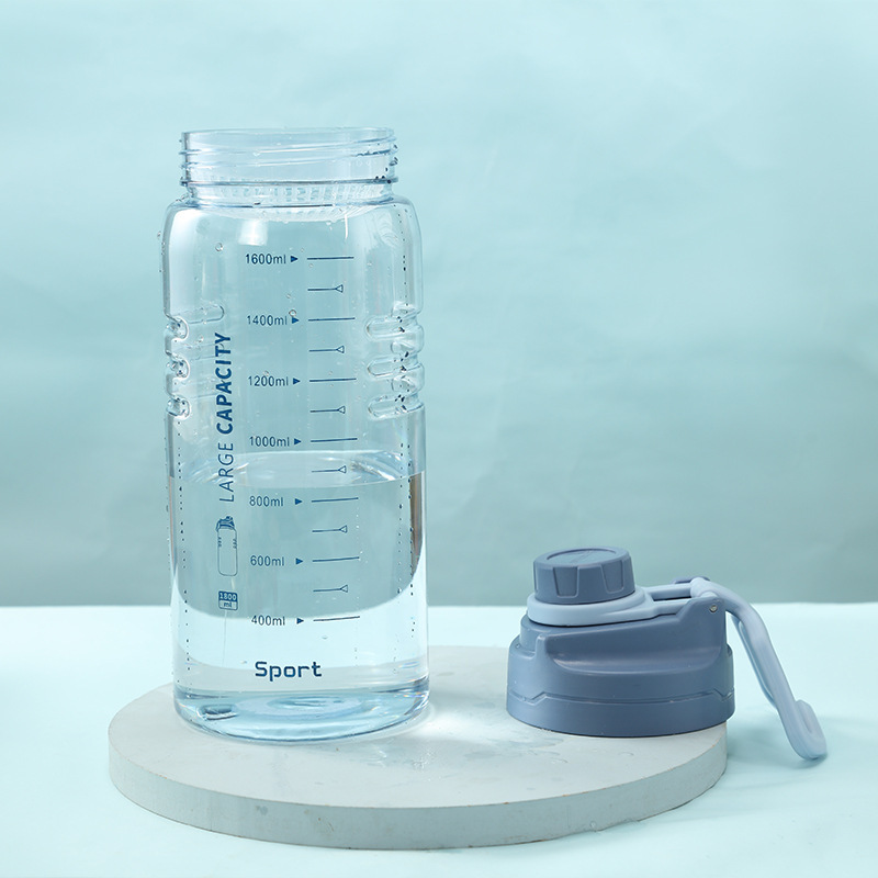 Fitness cold water bottle outdoor sports portable space Cup with scale gift custom logo printing Cup plastic