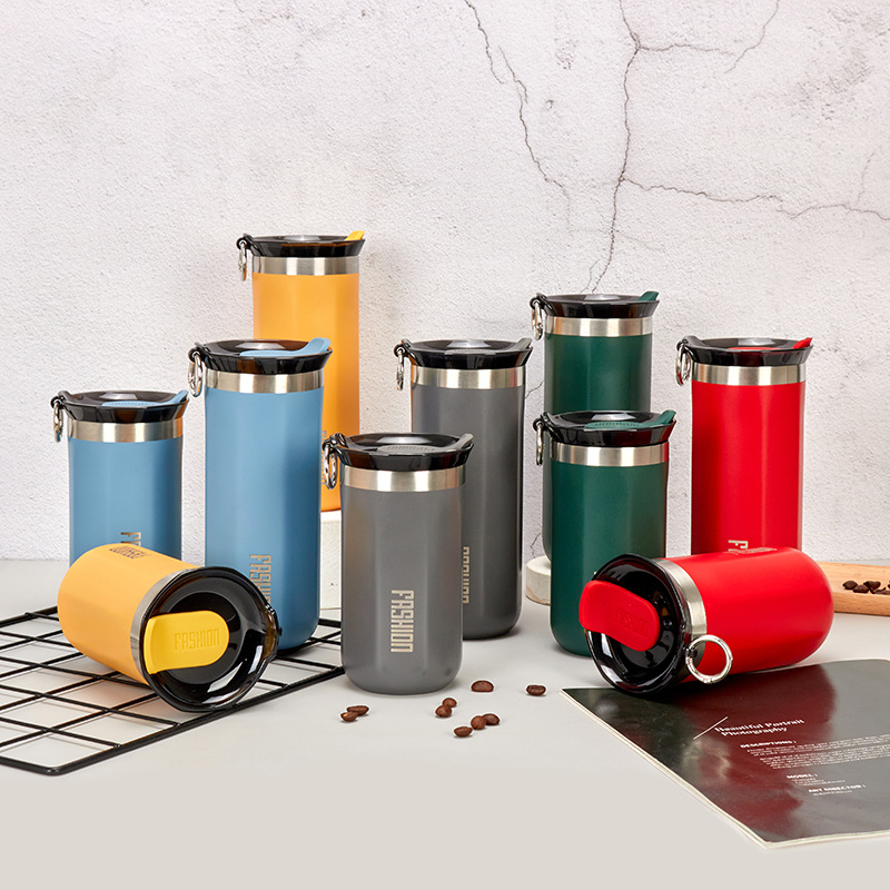 Cross-border 304 Stainless Steel Coffee Cup Double-layer Vacuum Large Capacity Thermos Cup Outdoor Car Portable Coffee Cup