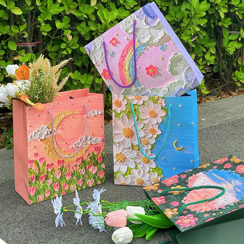 Glasses Tote Bag Thickened Large A3A4 Paper Bag White Card small size Gift Bag Garment Bag Shopping Paper Bag in stock