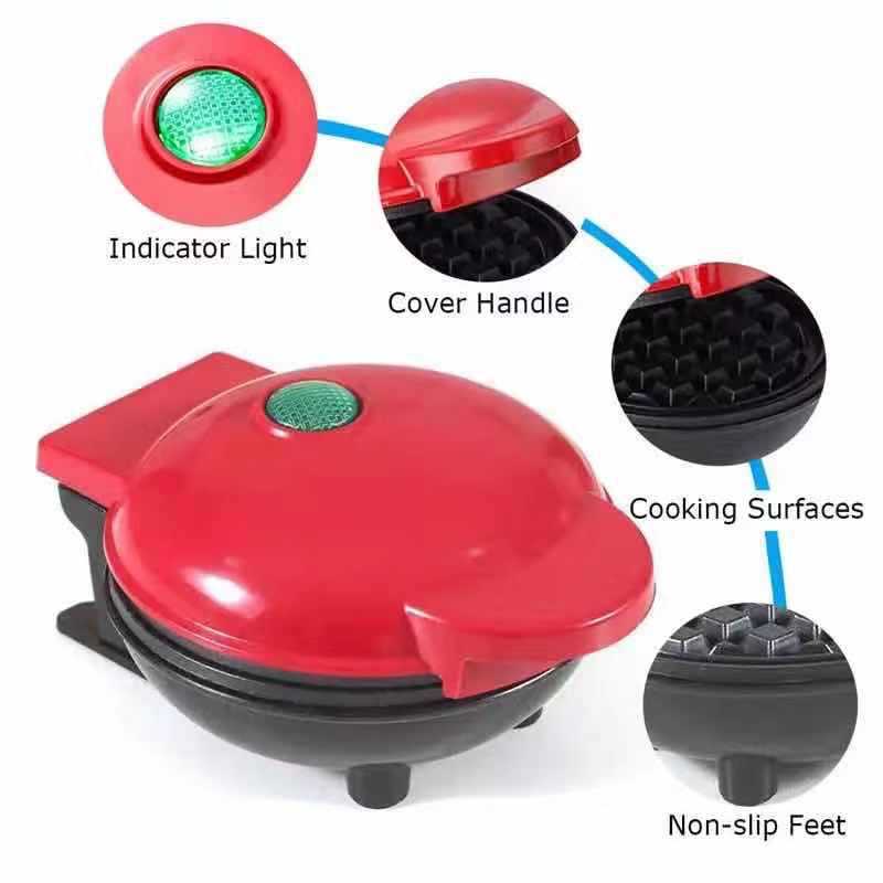 Cross-border CE certified mini waffle maker for home use MIN MAKE WAFFLE children's toast baking machine