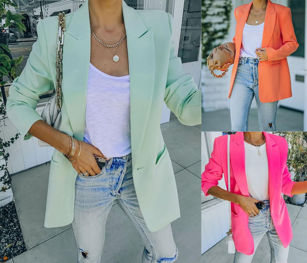 in stock cross-border Europe and the United States in autumn and winter 2022 new temperament professional OL small suit slim slim coat coat women