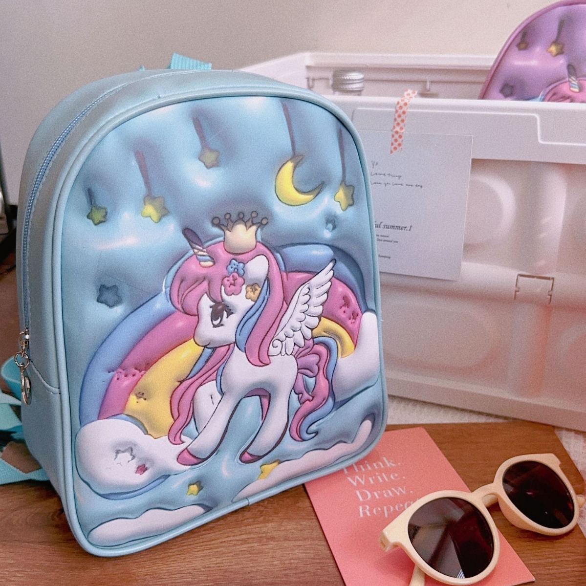 Children's backpack 2023 new 3D digital printing unicorn backpack kindergarten girls cartoon schoolbag wholesale
