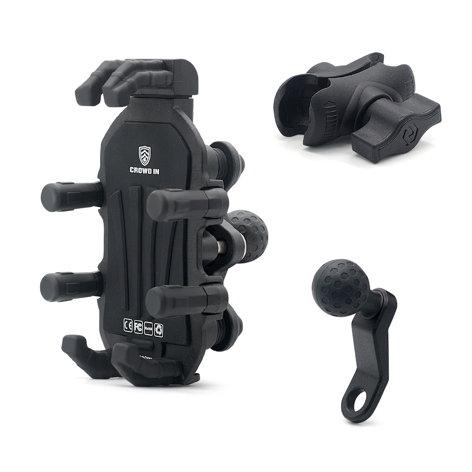 Rearview mirror [with shock absorber] short fixture mobile phone bracket