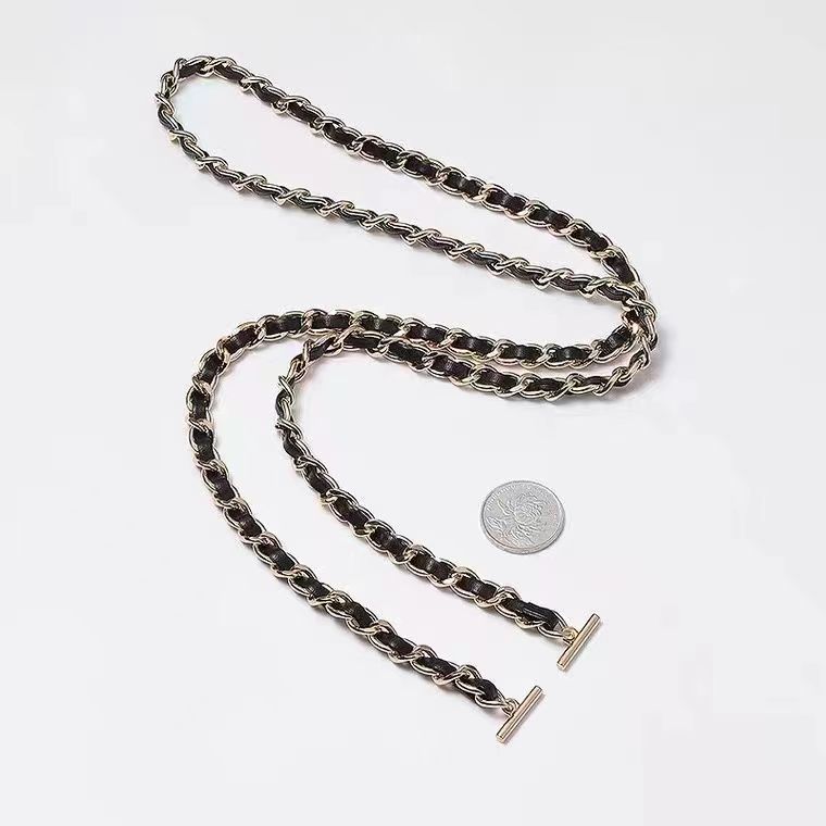 Small Xiangfeng Thin Chain Wearable Chain 0.8cm Wide One-character Buckle Metal Chain Crossbody Shoulder Replacement Belt Transformation