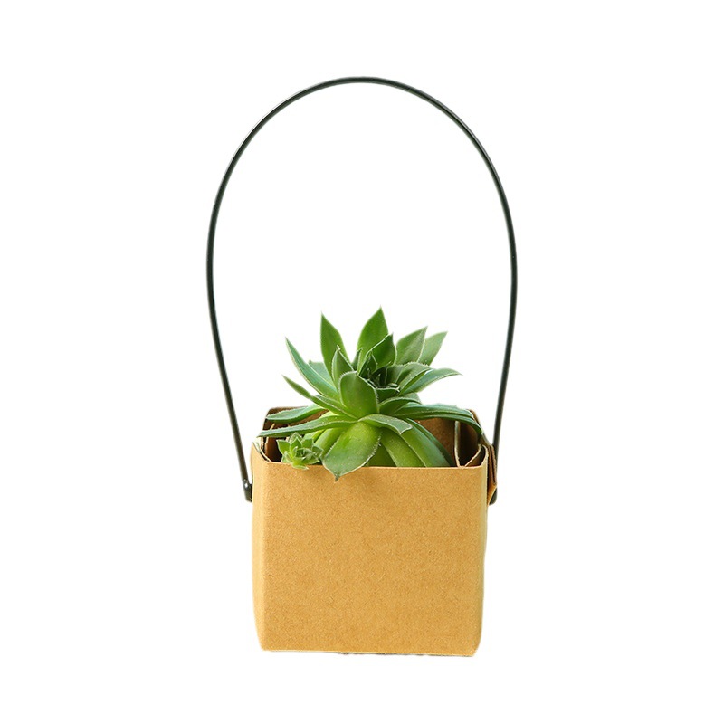 Waterproof Kraft paper succulent pot box square mini succulent green plant flower arrangement box succulent portable carton