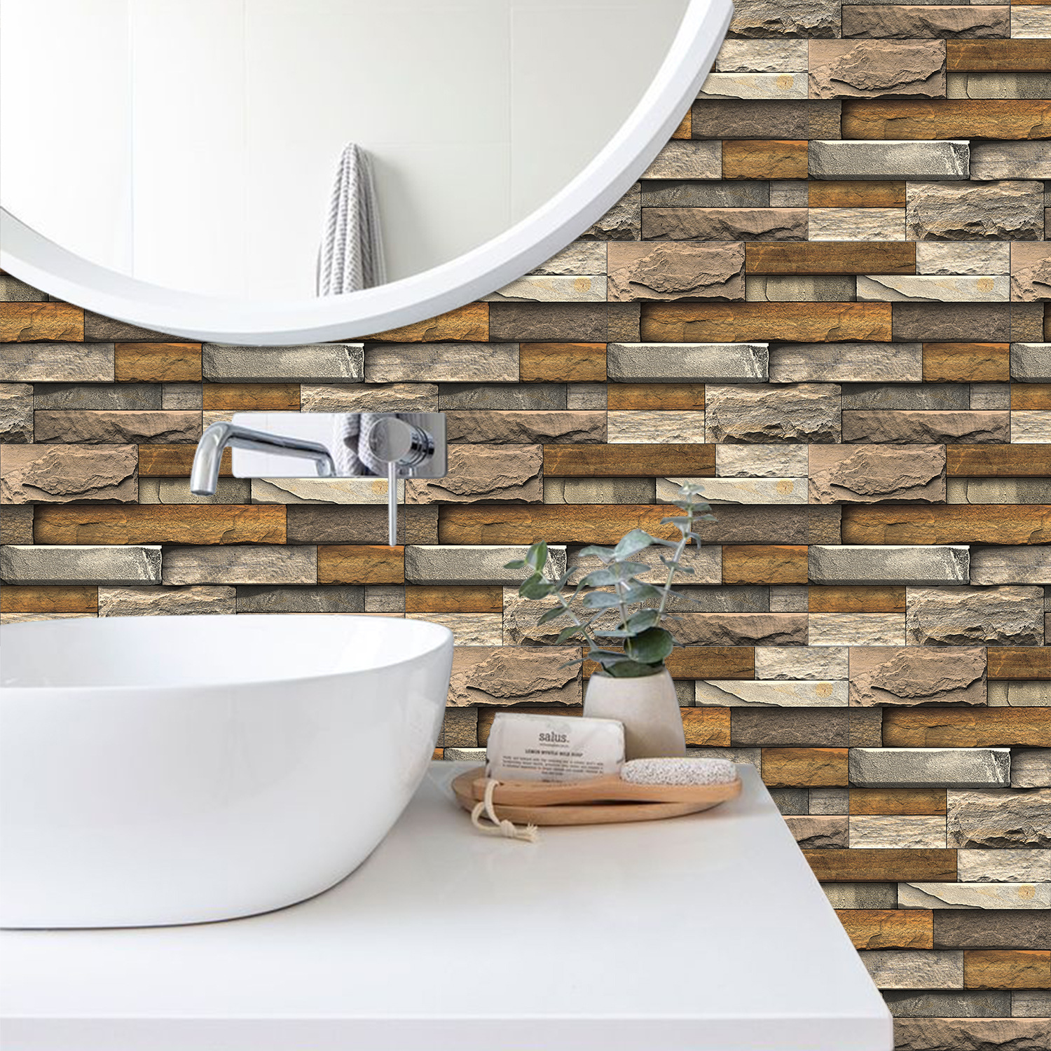 Meiji FG New imitation rock crystal film Self-adhesive wall sticker kitchen bathroom waterproof moisture-proof wallpaper cross-border exclusive