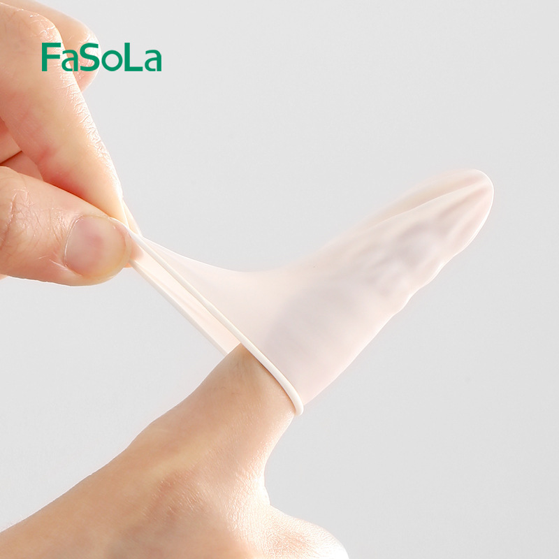 FaSoLa thickened powder-free non-slip wear-resistant high elastic stickers touch screen flexible operation disposable finger gloves