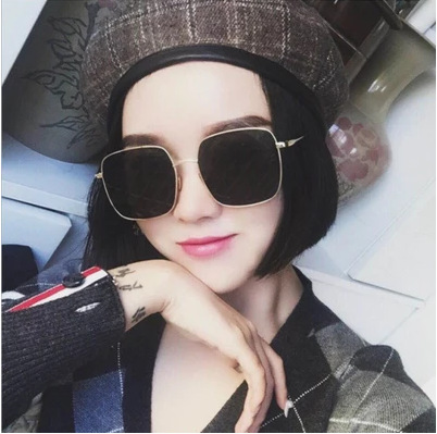 Zhou Yangqing Same Style Glasses Women's Internet-famous Star Style Square Flat Glasses Frame Men's Eyes Korean Style Fashionable Vintage