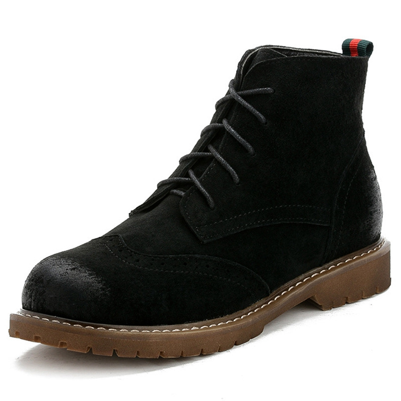 Martin Boots Women's New Arrival Frosted Genuine Leather All-Match Retro British Small Leather Shoes Thick Sole Motorcycle Aunt Short Boots Women's Trendy Boots