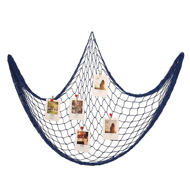 Mediterranean fishing net Photo Wall restaurant shop decoration kindergarten photo wall Ocean style message wall DIY