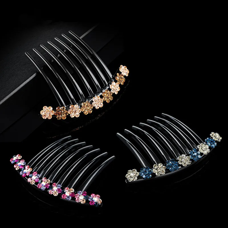 South Korea hair accessories rhinestone hair comb non-slip hairpin hairpin headdress clip top clip for mother accessories comb hair curler