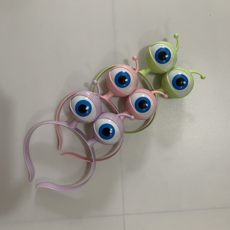 New cross-border flash eyeball headband LED luminous Halloween decoration props big eyes alien headband